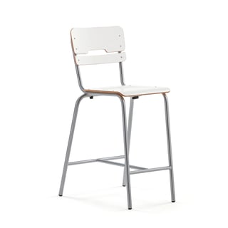 Školní židle SCIENTIA, sedák 360x360 mm, výška 650 mm, stříbrná/bílá