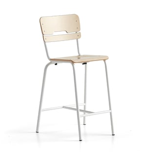 Classroom chair SCIENTIA, H 650 mm, white/birch