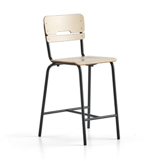 Classroom chair SCIENTIA, wide seat, H 650 mm, anthracite/birch