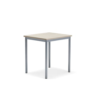 Desk SONITUS PLUS, 700x600x720 mm, noise reducing ash high pressure laminate, alu grey