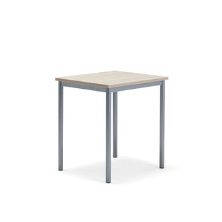 Desk SONITUS PLUS, 700x600x760 mm, noise reducing ash high pressure laminate, alu grey
