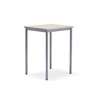Desk SONITUS PLUS, 700x600x900 mm, noise reducing ash high pressure laminate, alu grey