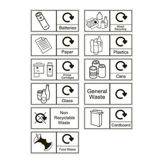 Recycling sticker sheet TOM, 11 stickers