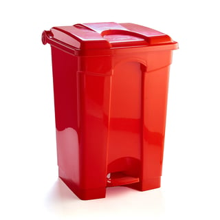 Plastic pedal bin, 630x430x420 mm, 60 L, red