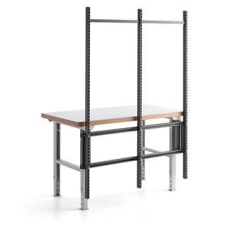 Nosač pozadinskog rama za radne stolove ROBUST/SOLID, 1500 mm, 3 stuba, tamno siva