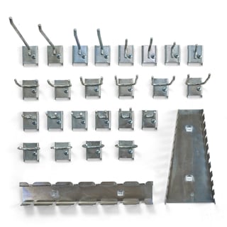 Hook set for tool panel, 25 assorted hooks
