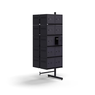 Shoe cabinet ENTRY, add-on floor unit, 20 metal doors for labels, 1800x600x600 mm, anthracite