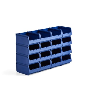 Plastmasas kaste AJ 9000, 67 sērija, 300x230x150 mm, 16 gab., zila