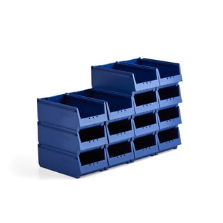 Plastmasas kaste AJ 9000, 68 sērija, 400x230x150 mm, 14 gab., zila