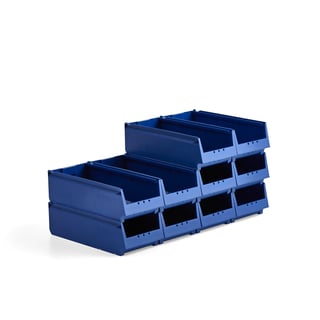 Multifunktionel opbevaringskasse AJ 9000, serie 9069, 500x230x150 mm, 10-pak, blå
