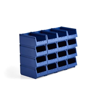 Mehrzweck-Lagerbehälter AJ 9000, Serie 9073, 350x206x155 mm, 16er-Pack, blau