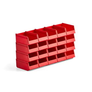Plastové boxy AJ 9000, séria-75, 170x105x75 mm, 20 ks, červená