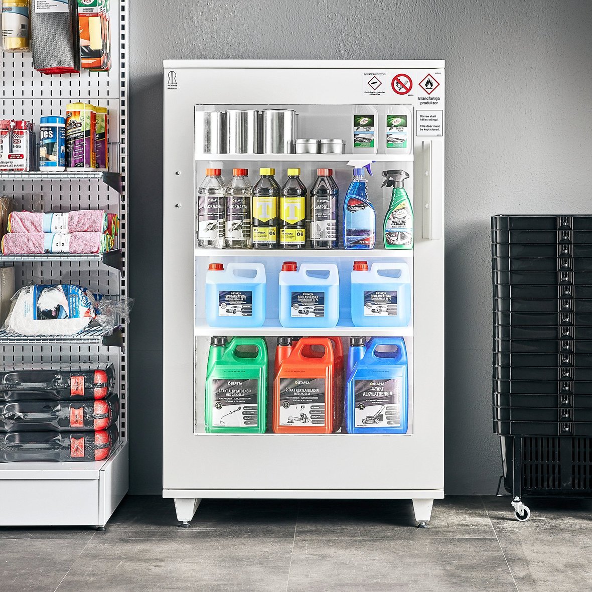 Brandschutz-Vitrine PREVENT, 1450 x 865 x 520 mm, weiÃ? | AJ Produkte brandschutz vitrine