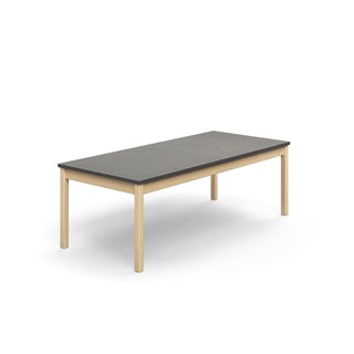 Table DECIBEL, 1800x800x590 mm, noise reducing linoleum, dark grey