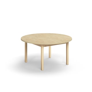 Stół DECIBEL, Ø1200x590 mm, dźwiękochłonne linoleum, beżowy