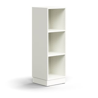 Bookcase QBUS, 2 shelves, base frame, 1252x400x400 mm, white