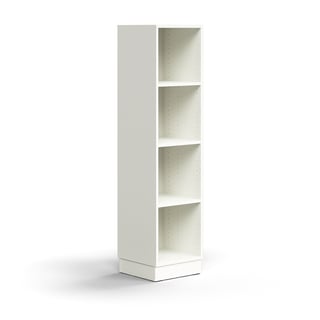 Bookcase QBUS, 3 shelves, base frame, 1636x400x400 mm, white