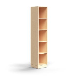 Bookcase QBUS, 4 shelves, base frame, 2020x400x400 mm, birch