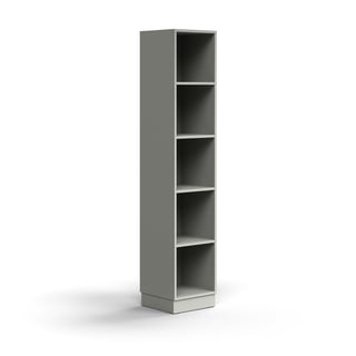 Bookcase QBUS, 4 shelves, base frame, 2020x400x400 mm, light grey