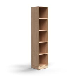 Bookcase QBUS, 4 shelves, base frame, 2020x400x400 mm, oak