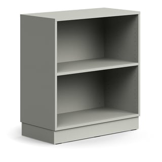 Bookcase QBUS, 1 shelf, base frame, 868x800x400 mm, light grey