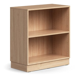 Bookcase QBUS, 1 shelf, base frame, 868x800x400 mm, oak