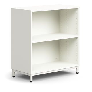 Bookcase QBUS, 1 shelf, leg frame, 868x800x400 mm, white
