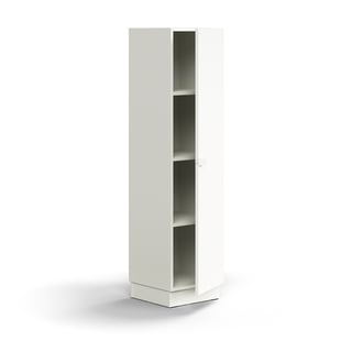 Cabinet QBUS, 3 shelves, base frame, handle, 1636x400x420 mm, white