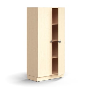 Cabinet QBUS, 3 shelves, base frame, handles, 1636x800x420 mm, birch