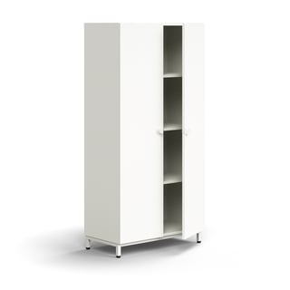Cabinet QBUS, 3 shelves, leg frame, handles, 1636x800x420 mm, white