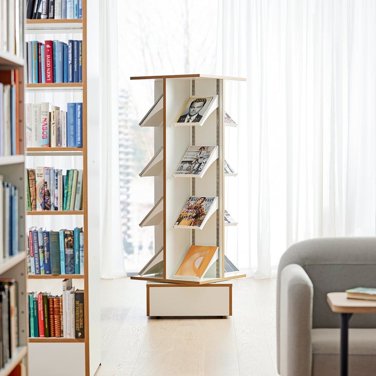 Book display rack STORY, 600x600x1710 mm, white | AJ Products