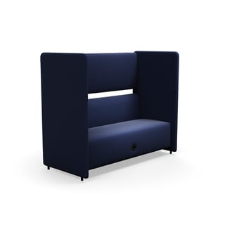 Sofa CLEAR SOUND med USB-stik, 3-personers, stof Pod CS, marineblå