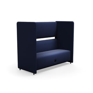 Sofa CLEAR SOUND, med USB-uttak, 3-seter, stoff Pod CS, marineblå