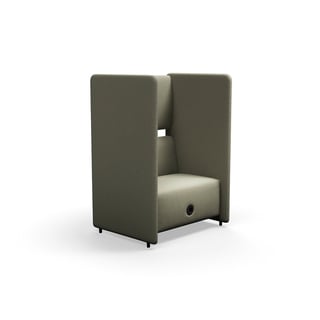 Atzveltnes krēsls CLEAR SOUND, ar USB ligzdu, pusotrvietīgs, audums Focus Melange, bēšs