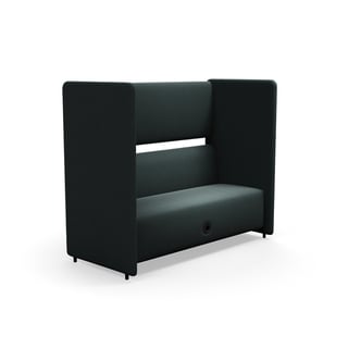 Sofa CLEAR SOUND, med USB-uttak, 3-seter, stoff Focus Melange, grønn