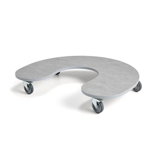 Pöytä JOLLY, hevosenkengän muotoinen, 1250x1000x170 mm, ääntä vaimentava linoleumi, harmaa
