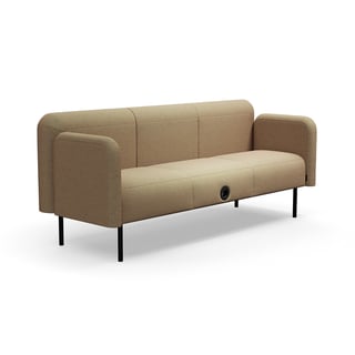 Sofa VARIETY, 3-personers, med USB-stik, stof Blues CSII, turkis-orange