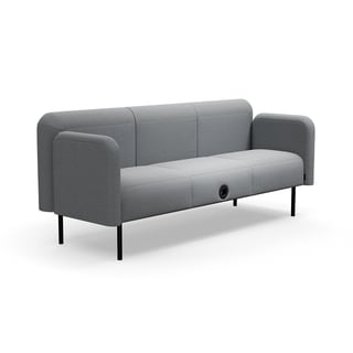 Sofa VARIETY, 3-seter, med USB-uttak, stoff Pod CS, sølvgrå