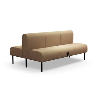 Modularna sofa VARIETY, 3 sjedišta, s USB utičnicom, dvostruka, tkanina Blues CSII, svijetlosmeđa