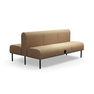 Modulsofa VARIETY, 3-personers sofa, med USB-stik, dobbelt, stof Blues CSII, turkis-orange