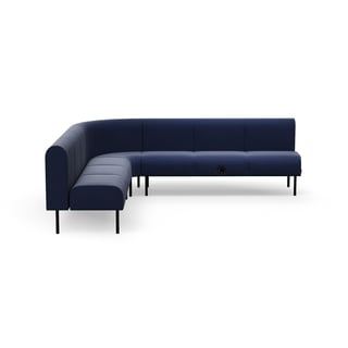 Sofa VARIETY, 90° siedzisko wewnętrzne, gniazdo USB, tkanina Pod CS, marynarski niebieski