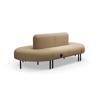 Sofa VARIETY, zatvorenog oblika, s USB utičnicom, tkanina Blues CSII, svijetlosmeđa