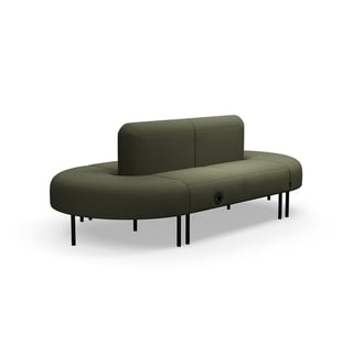 Sofa VARIETY, geschlossener Schwung, mit USB-Steckdose, Stoff Blues CSII, oliv