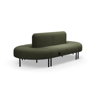 Sofa VARIETY, ovalo formos, su USB/220V jungtimi, audinys Blues CSII, žalsva