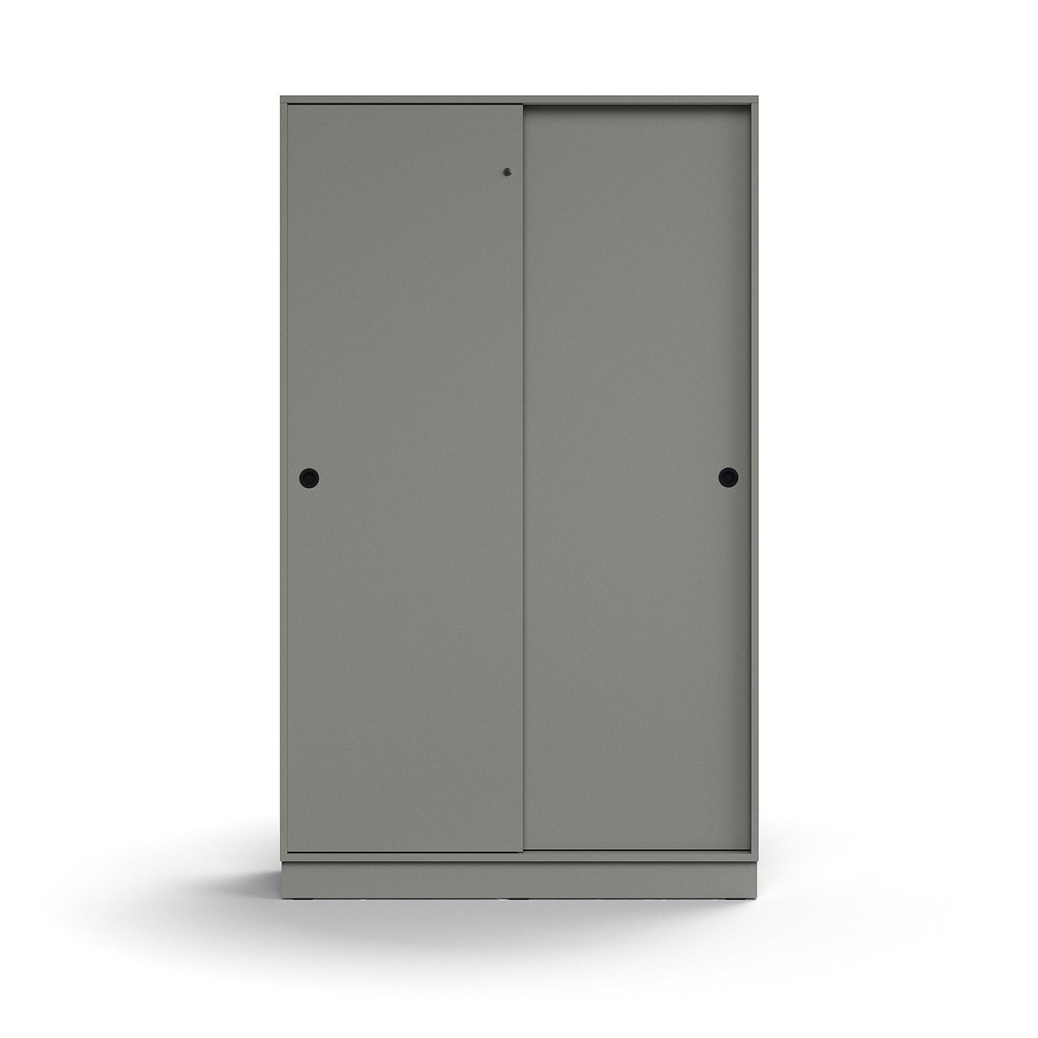 Lockable sliding door QBUS, 4 shelves, base frame, handles