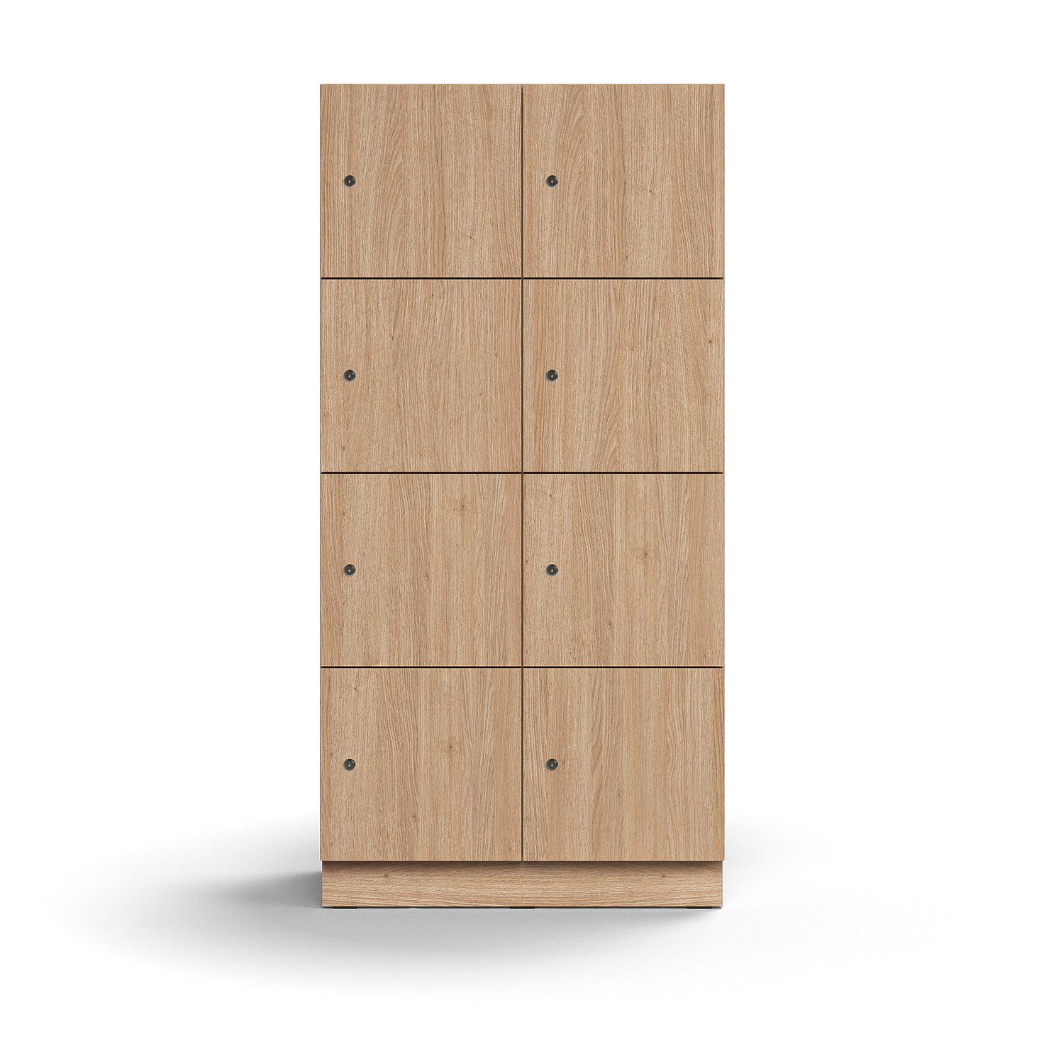 Lockable personal storage QBUS, 8 comps, base frame, 1636x800x420 mm