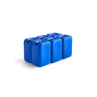 Plastic jerry can, 25 L, blue, 6-pack