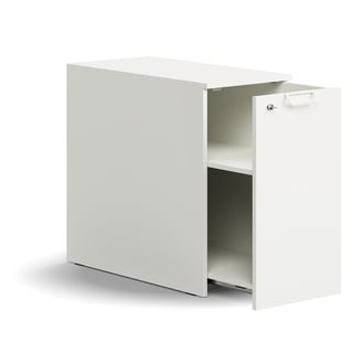 Lockable side cabinet QBUS, right-hand incl. handle, 740x400x800 mm, white
