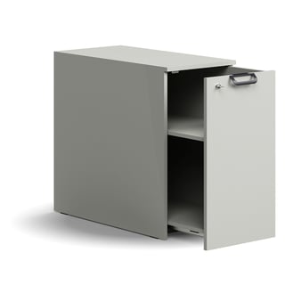 Sidoskåp QBUS, höger med handtag, 740x400x800 mm, ljusgrå