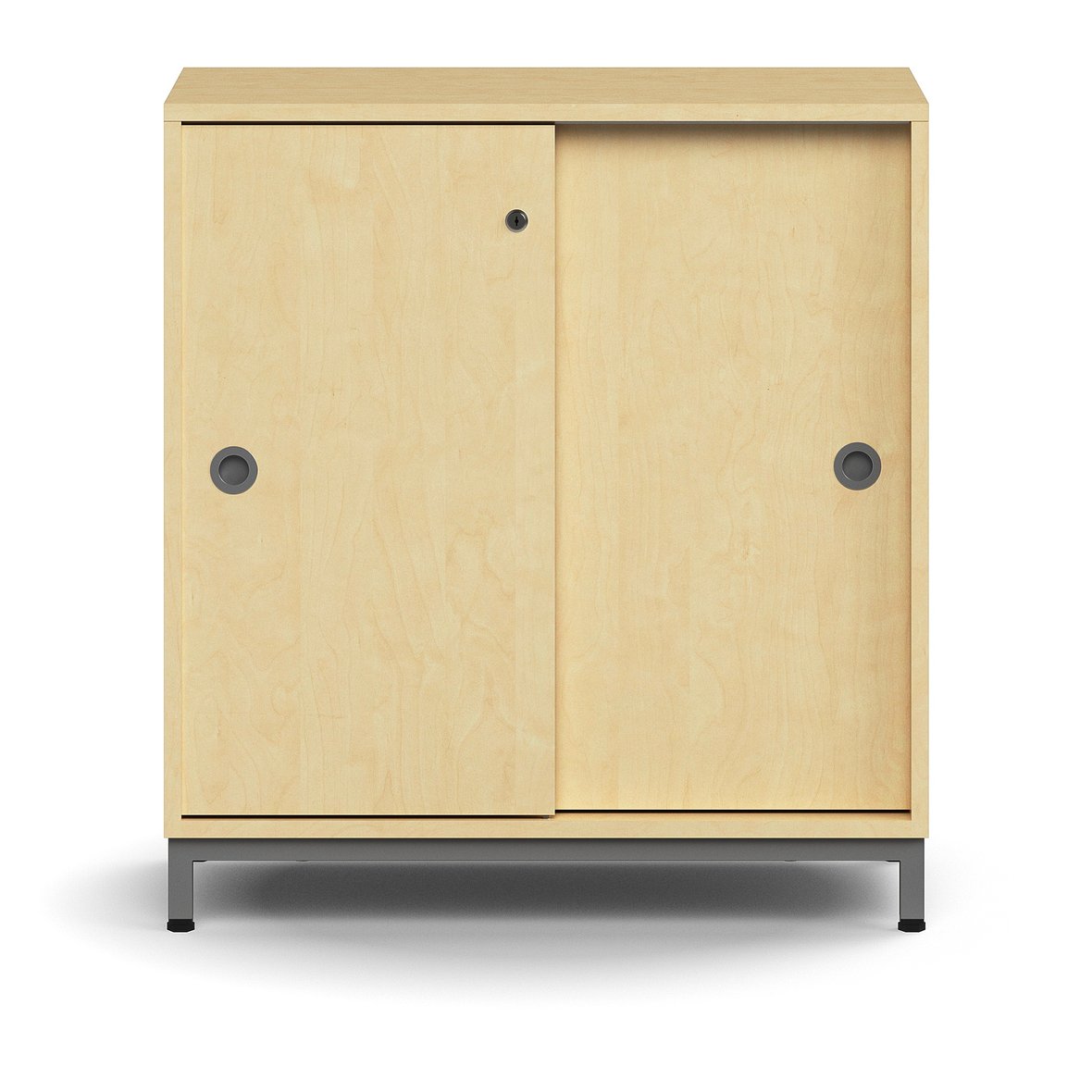 Lockable sliding door QBUS, 1 shelf, leg frame, handles